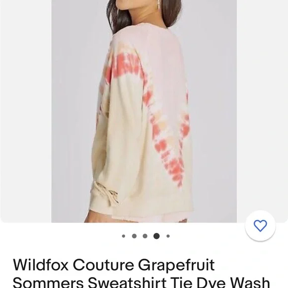 NWT WILDFOX GRAPEFRUIT SOMMERS INTENTIONALLY DISTRESSED SWEATSHIRT SZ SMALL - Picture 13 of 14